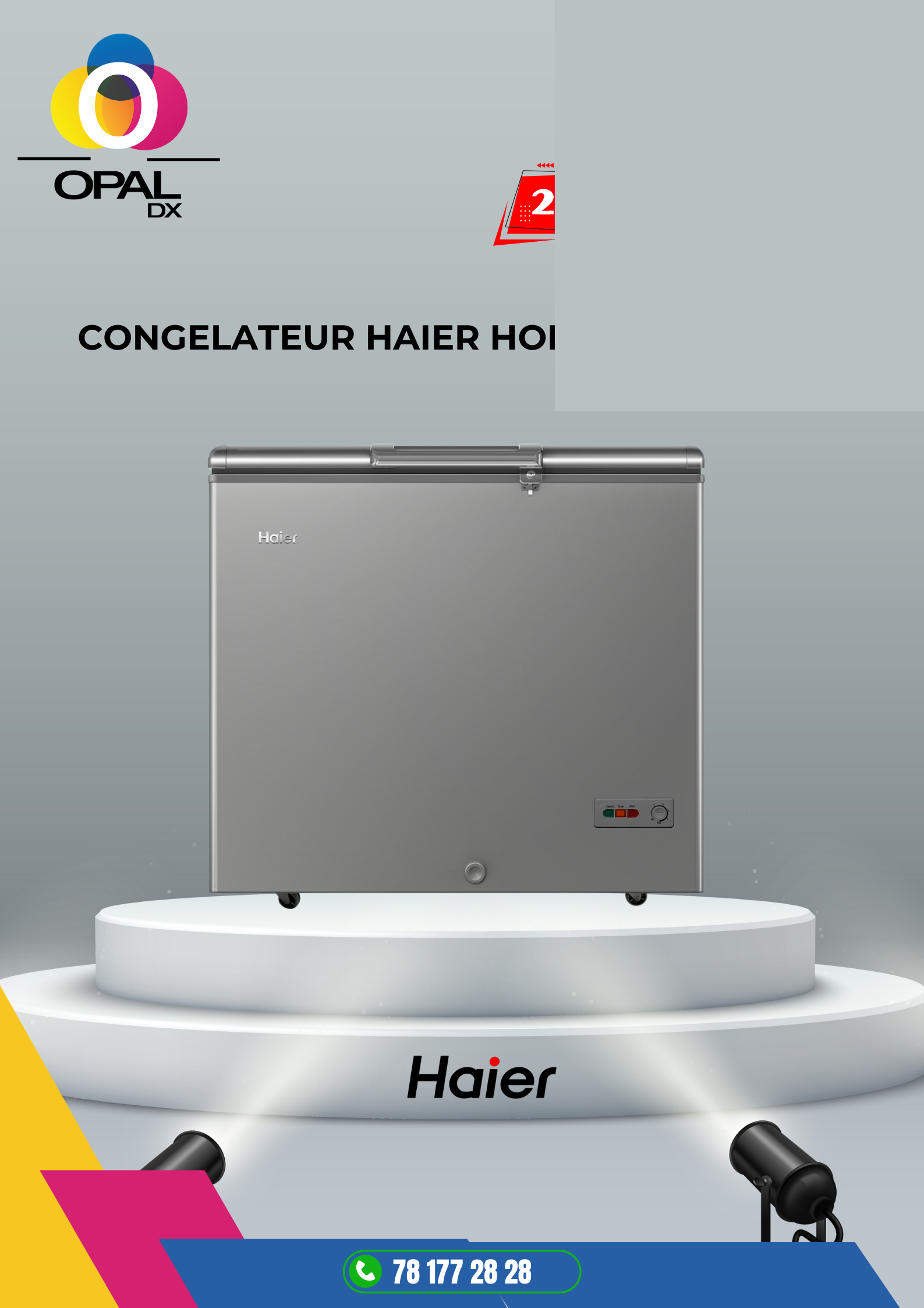 CONGÉLATEUR HAIER HORIZONTAL 500L INVERTER GRIS