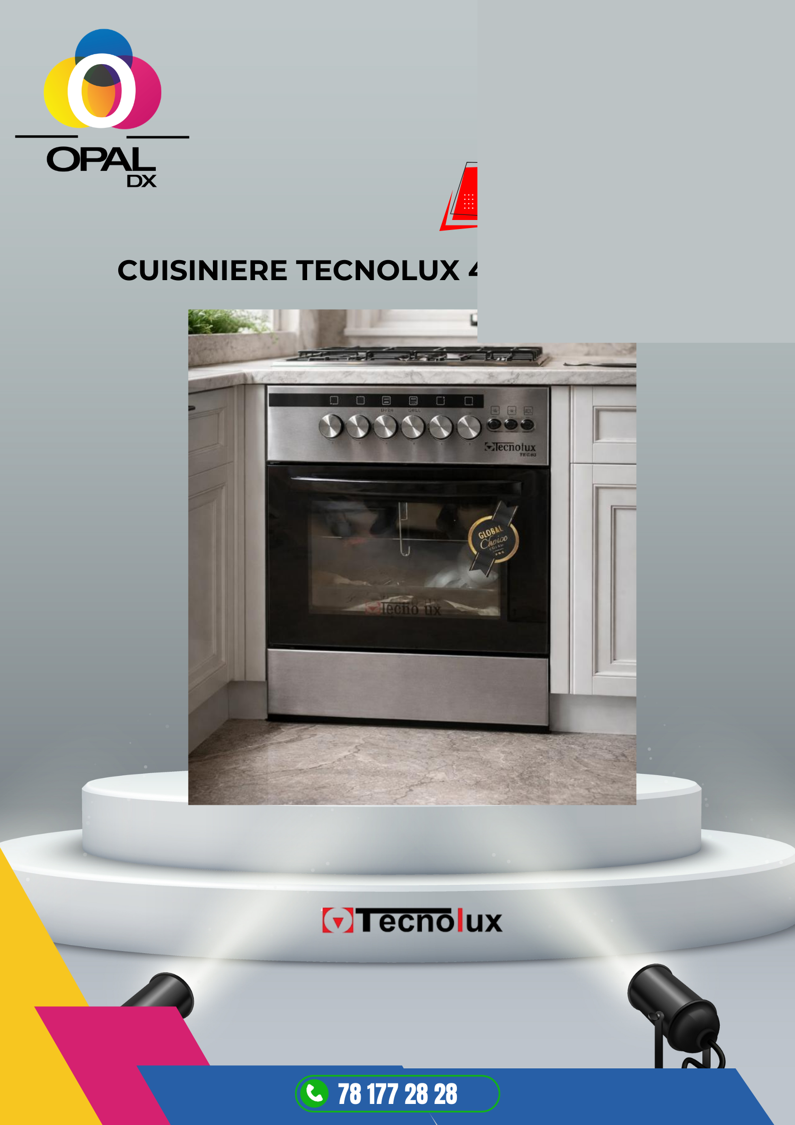 CUISINIÈRE TECNOLUX 4 FEUX 60X60