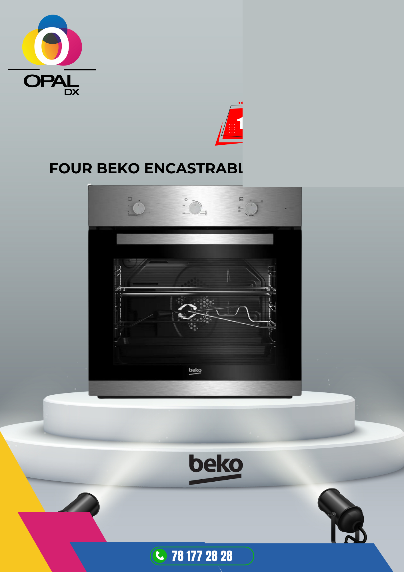 FOUR BEKO ENCASTRABLE À GAZ INOX 60/60