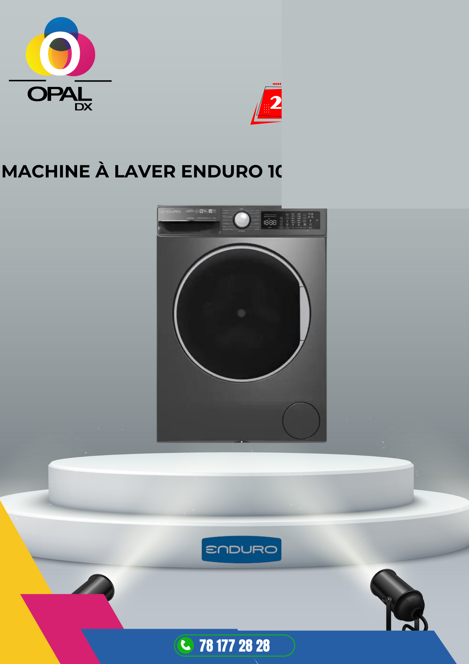 MACHINE À LAVER ENDURO 10KG INVERTER GRIS