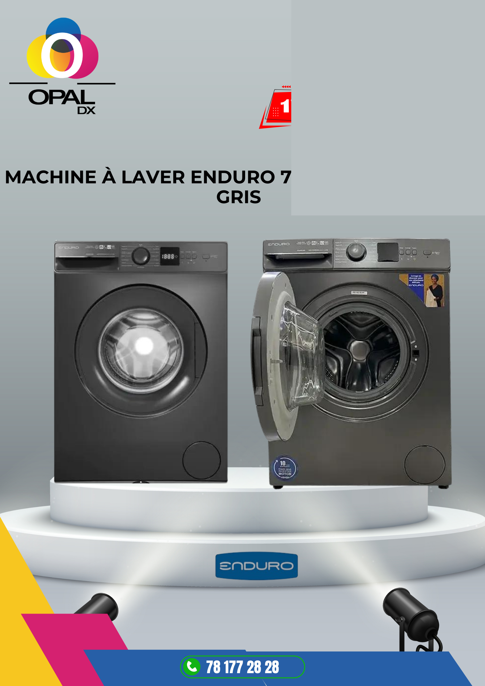 MACHINE À LAVER ENDURO 7KG A+++ INVERTER GRIS