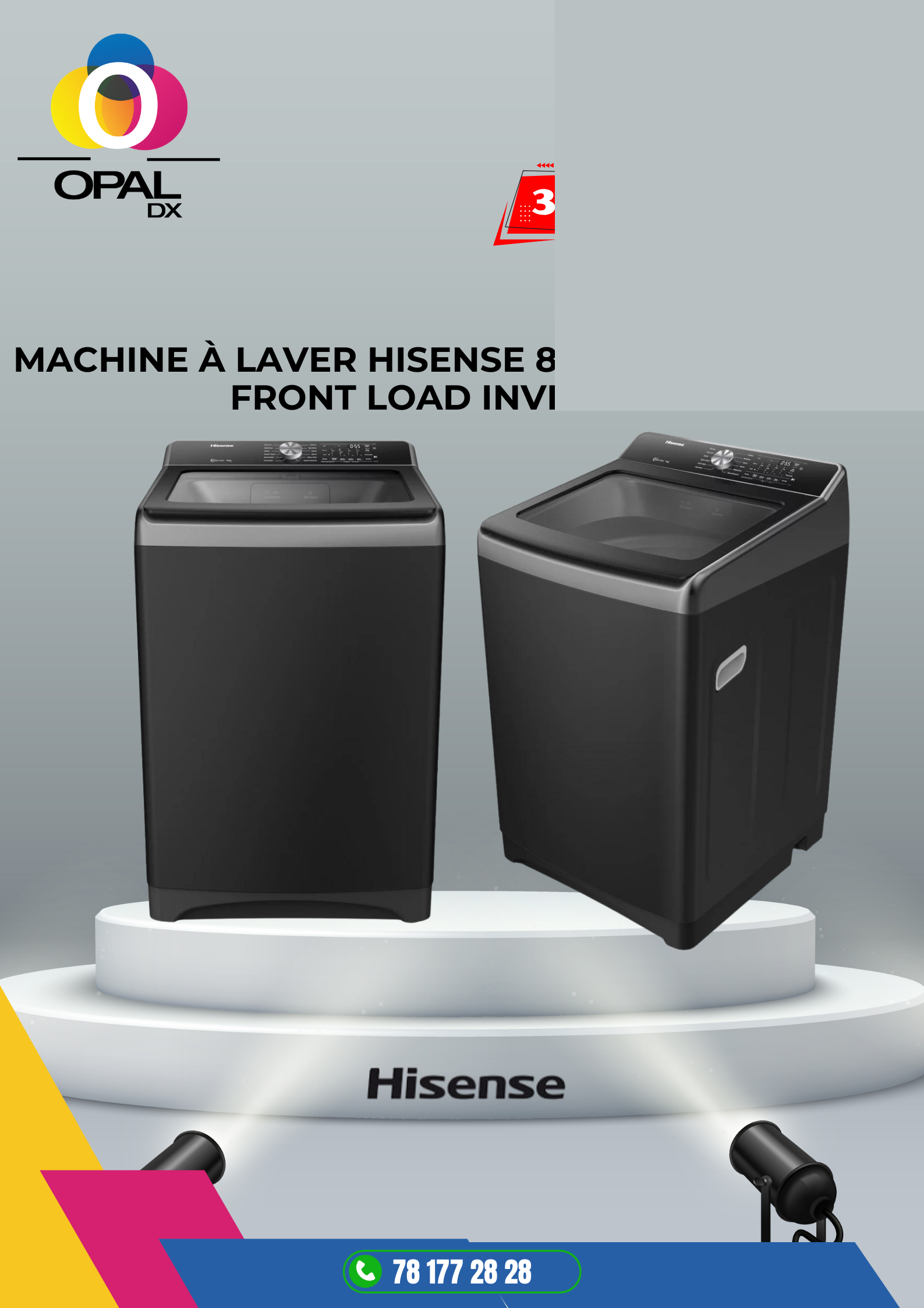 MACHINE À LAVER HISENSE 8KG/5KG SÉCHAGE FRONT LOAD INVERTER