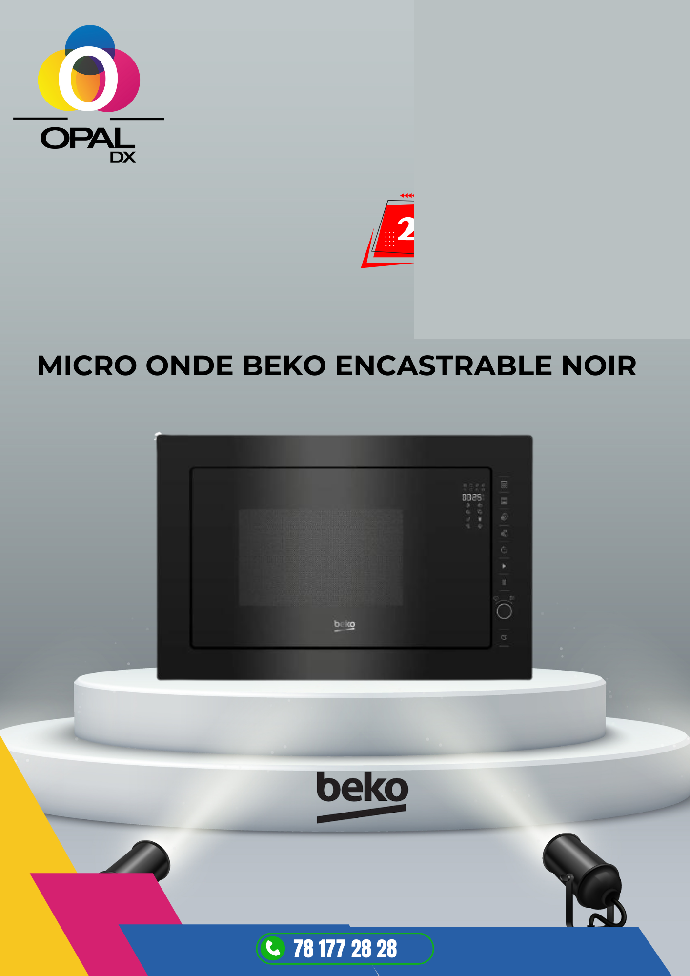 MICRO ONDE BEKO ENCASTRABLE NOIR 25LITRES