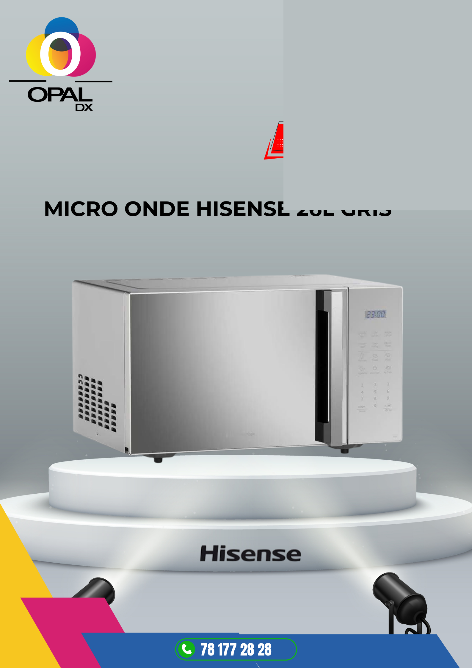 MICRO ONDE HISENSE 26L GRIS