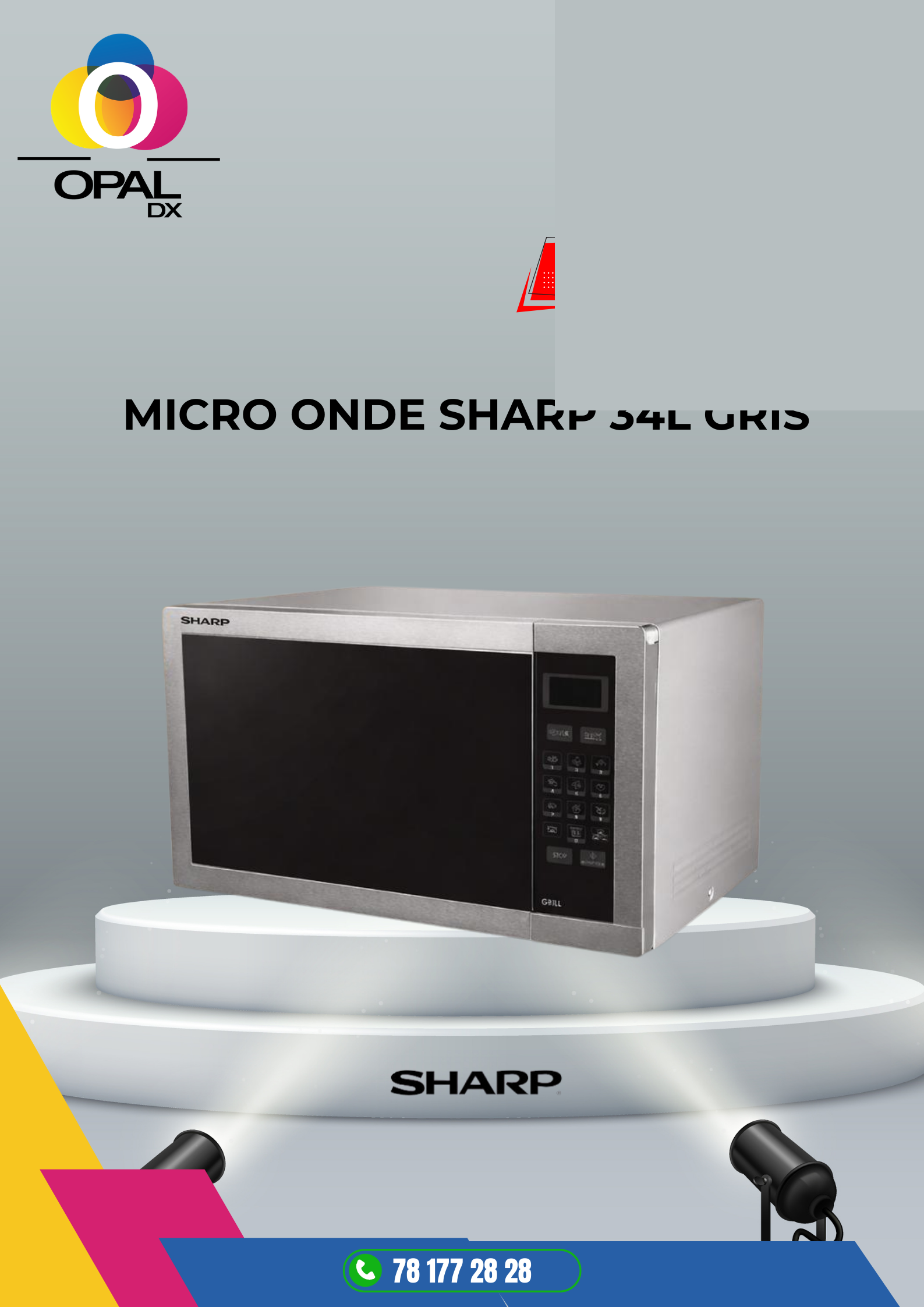 MICRO ONDE SHARP 34L GRIS