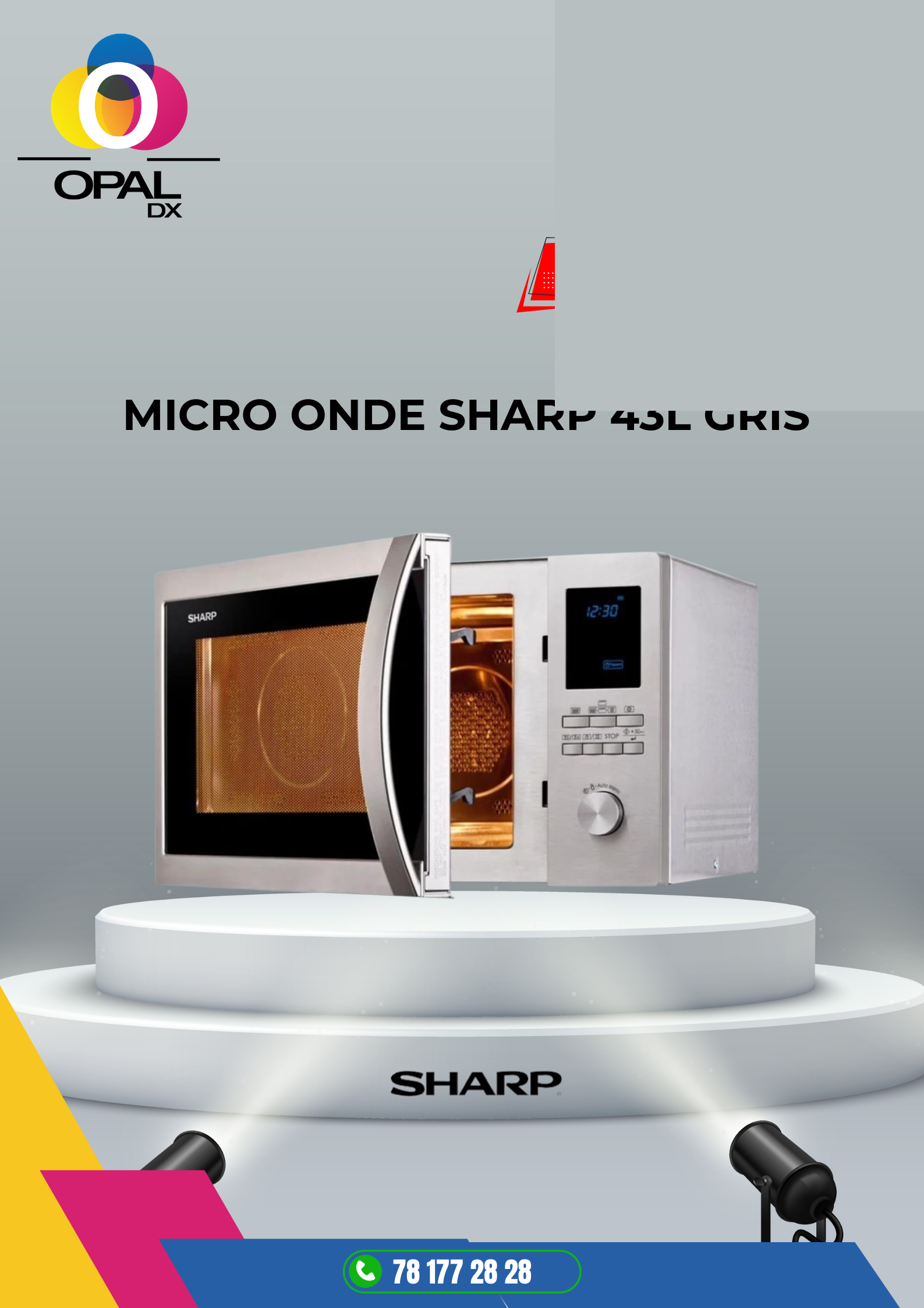 MICRO ONDE SHARP 43L GRIS