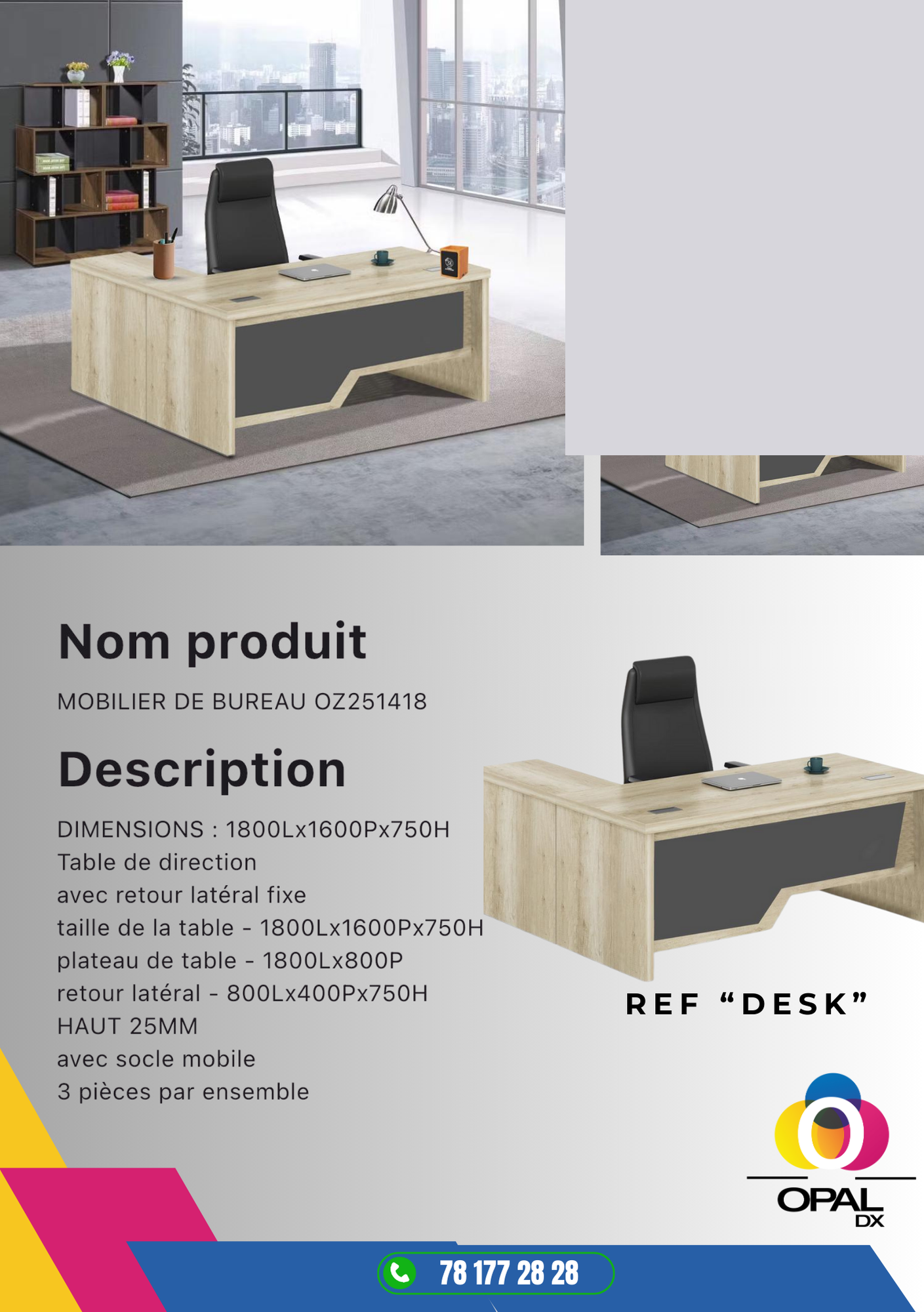 MOBILIER DE BUREAU RÉF "DESK"
