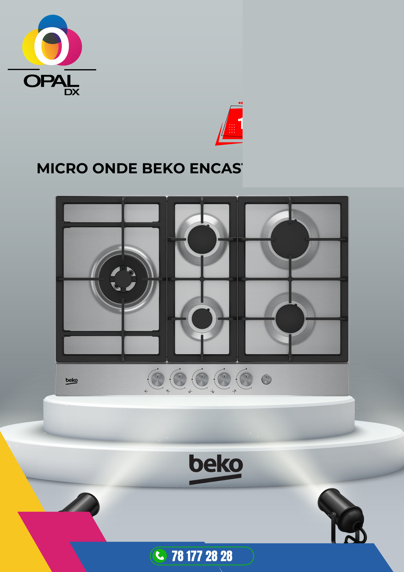 PLAQUE BEKO ENCASTRABLE 5 FEUX 90/60 INOX