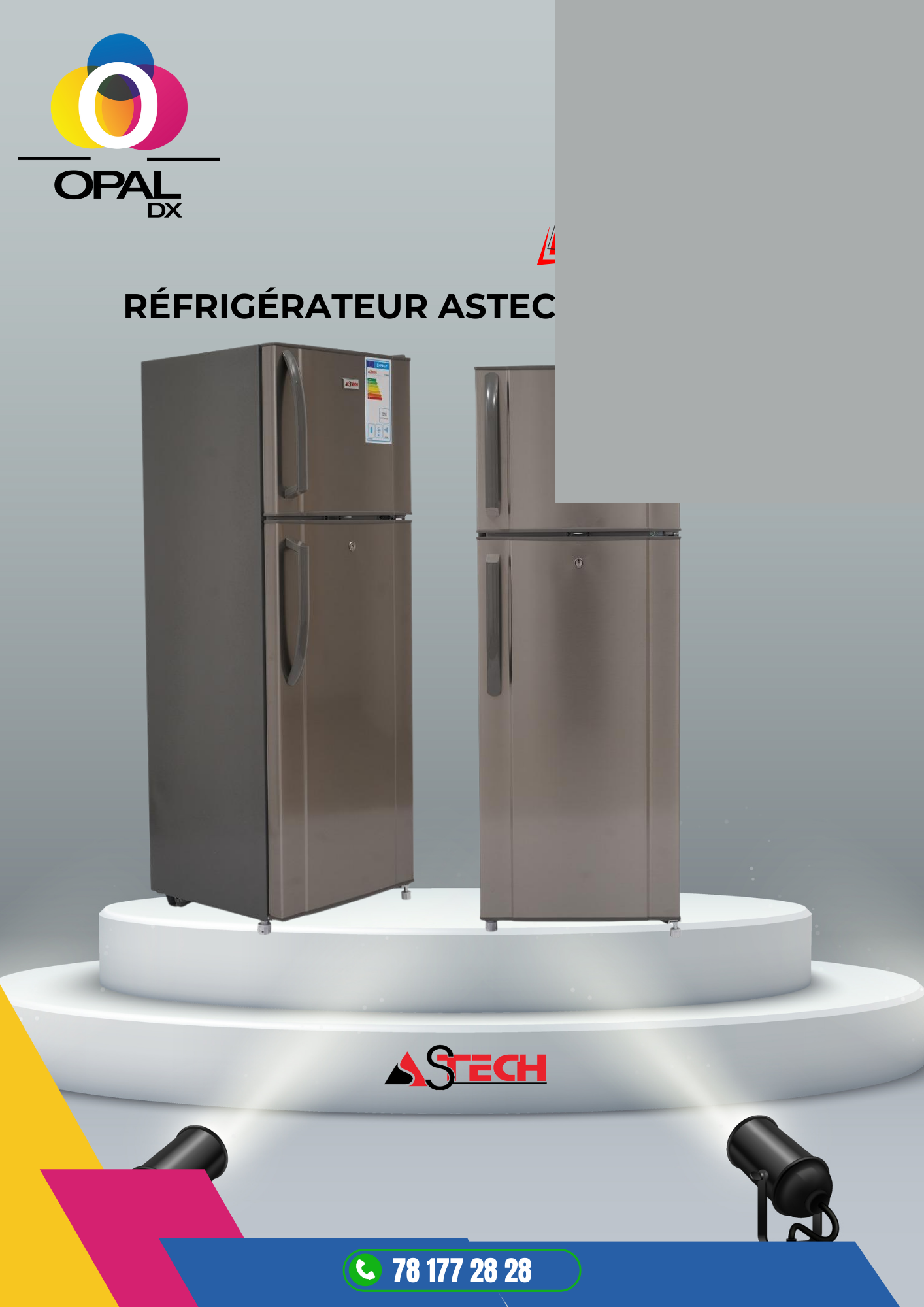 RÉFRIGÉRATEUR ASTECH 2 PORTES 250LITRES