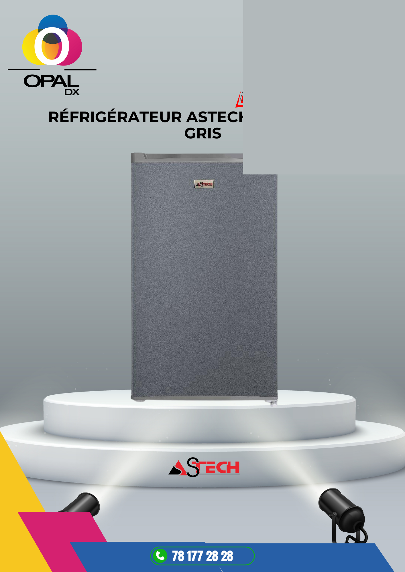 RÉFRIGÉRATEUR ASTECH BAR 1 PORTE 90LITRES
