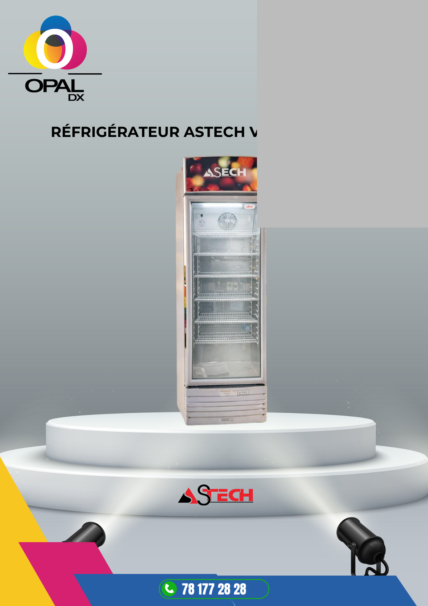 RÉFRIGÉRATEUR ASTECH VITRINE 1 PORTE 329LITRES