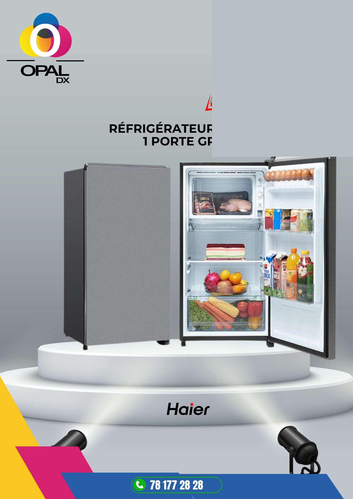 Réfrigérateur HAIER 1 porte gris 145LITRES