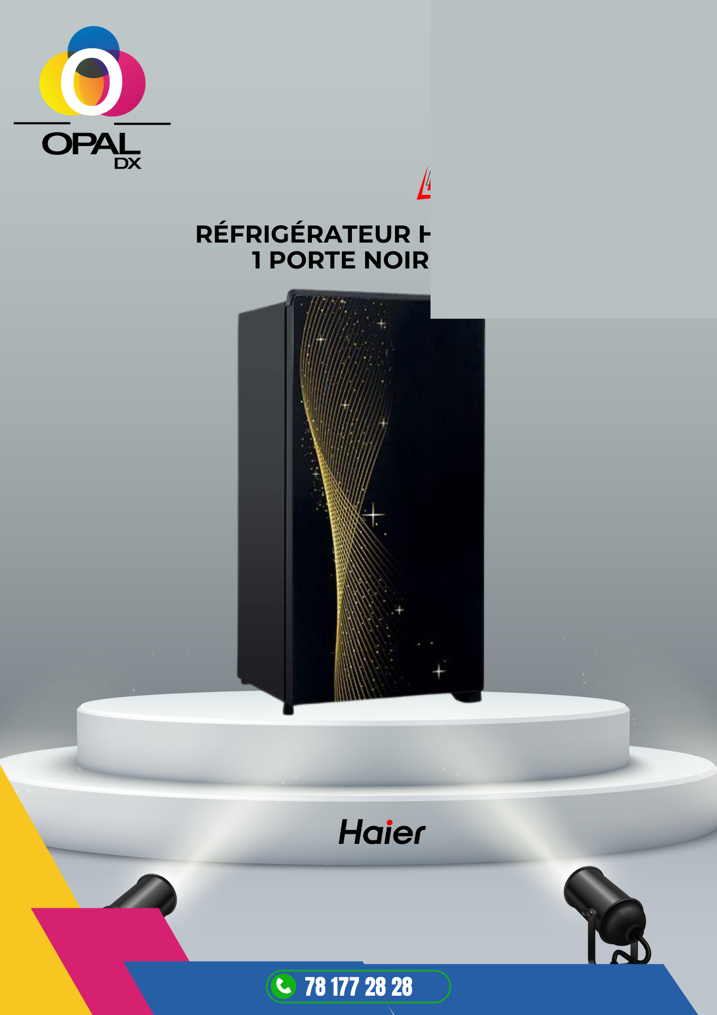 Réfrigérateur HAIER 1 Porte Noir Gold 145LITRES