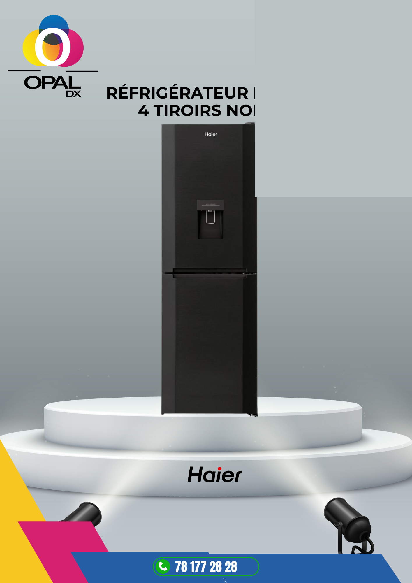 Réfrigérateur HAIER 4 tiroirs avec Fontaine 330LITRES