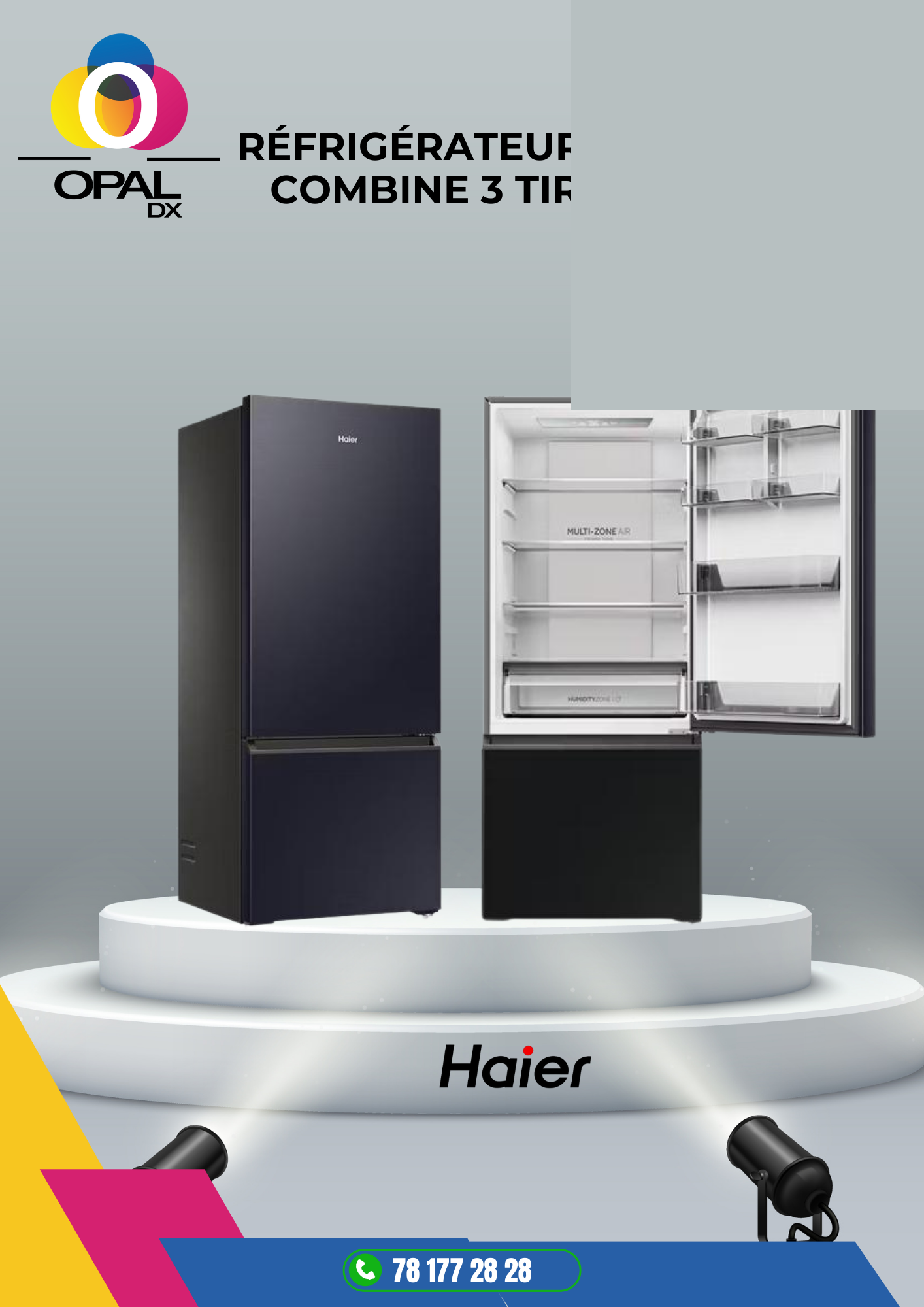 Réfrigérateur HAIER combiné 3 Tiroirs (460L)