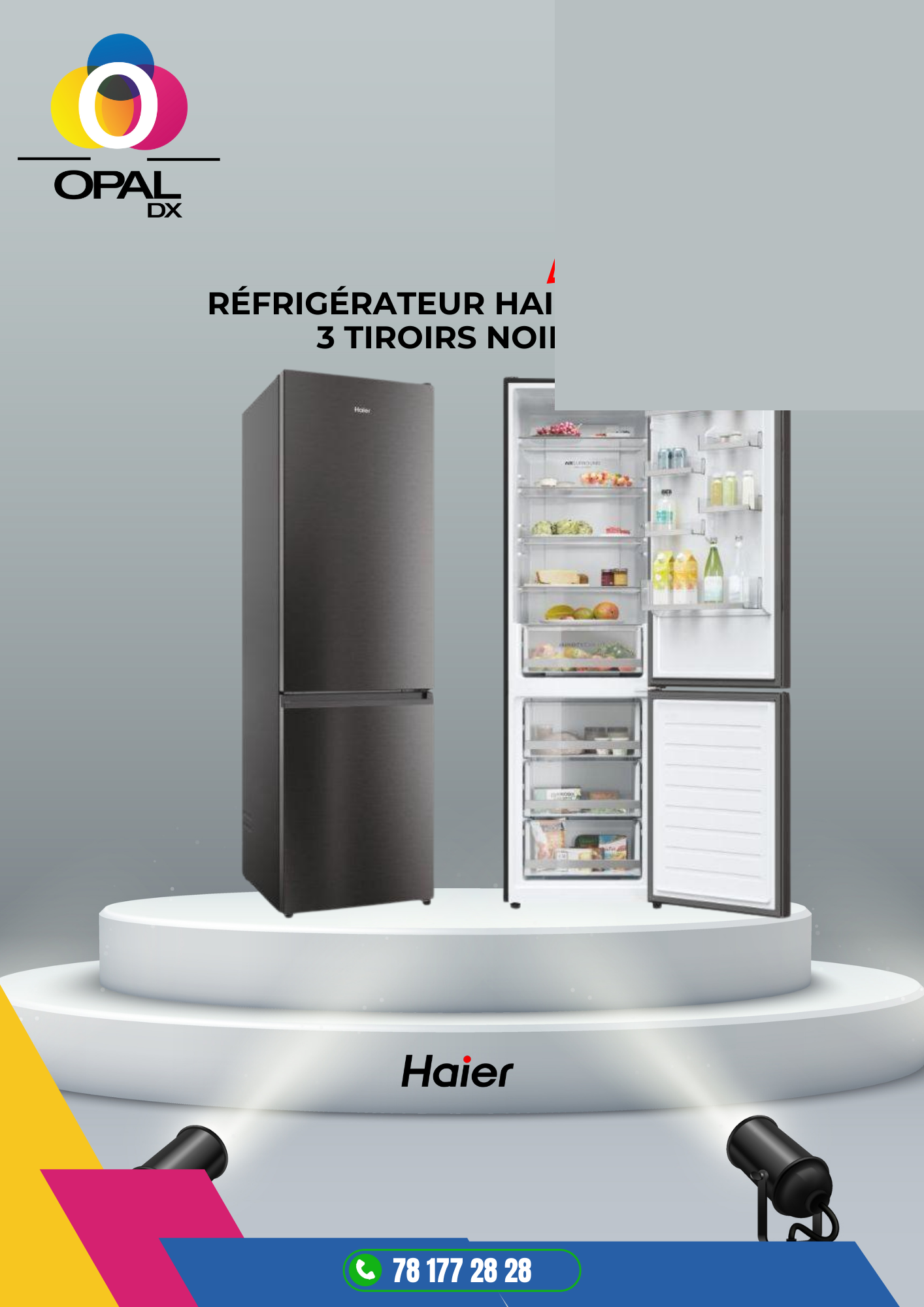 Réfrigérateur HAIER Combine 3 tiroirs 350LITRS