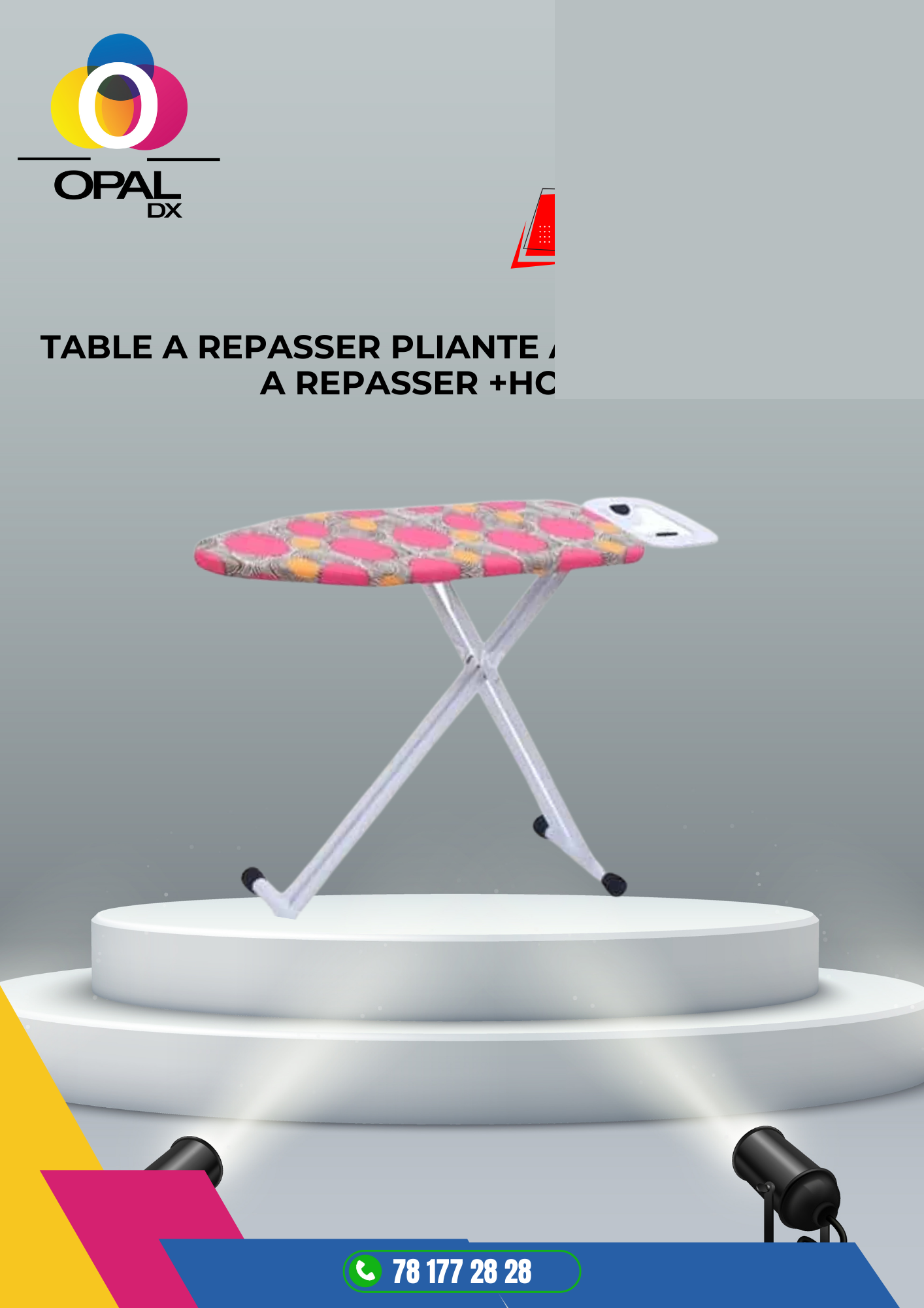 TABLE À REPASSER PLIANTE AVEC REPOSE FER À REPASSER