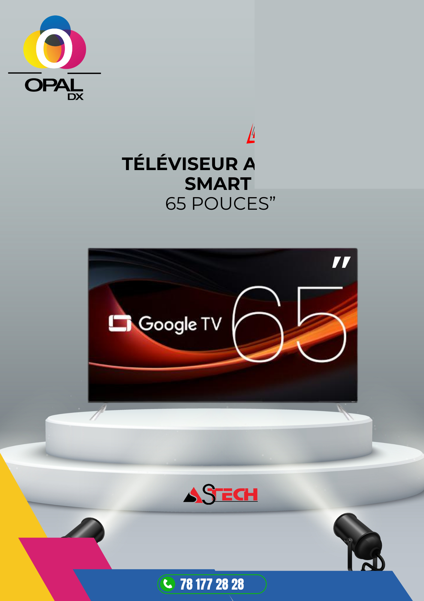 TÉLÉVISEUR ASTECH 65" SMART GOOGLE TV
