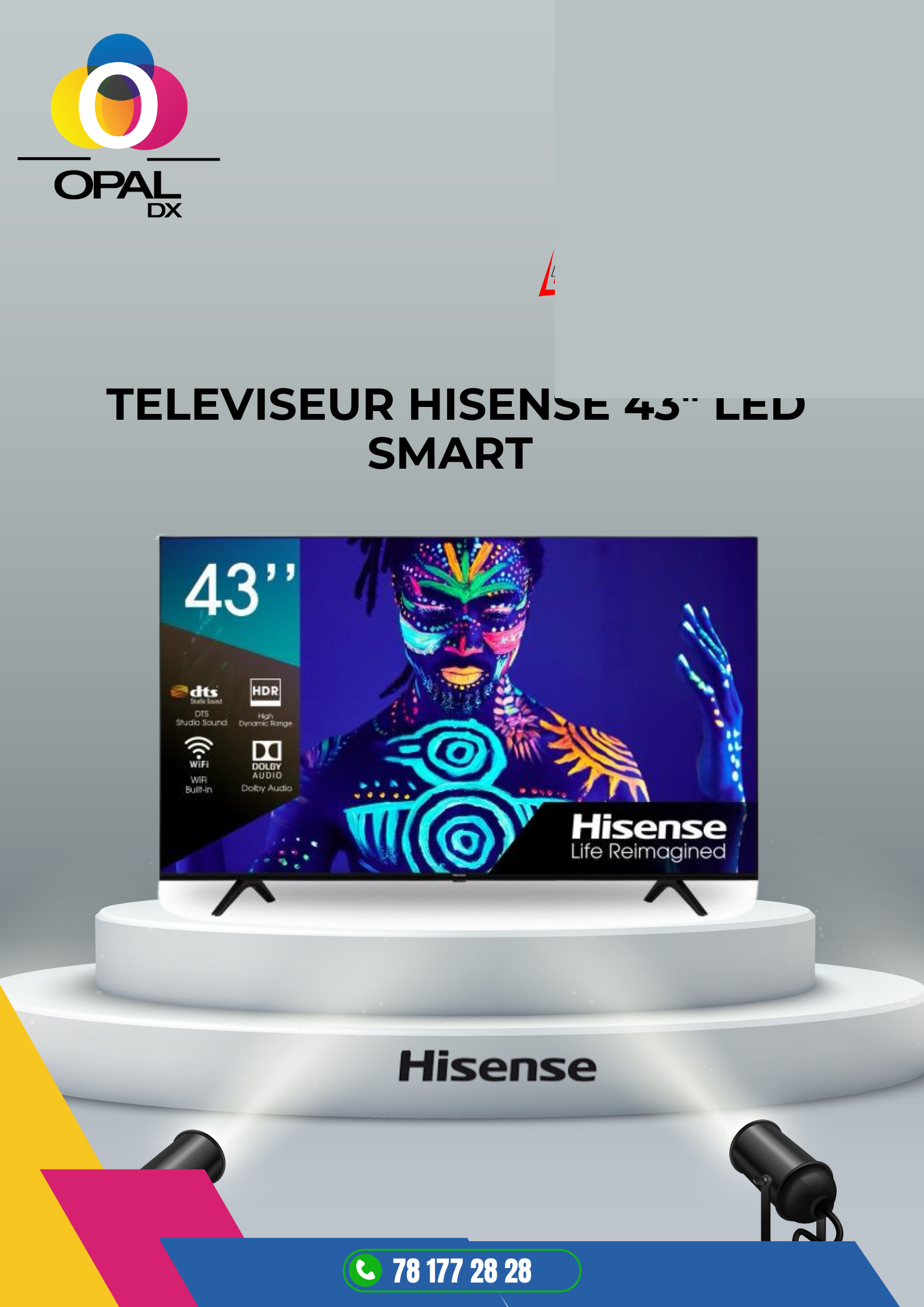 TÉLÉVISEUR HISENSE 43" LED SMART