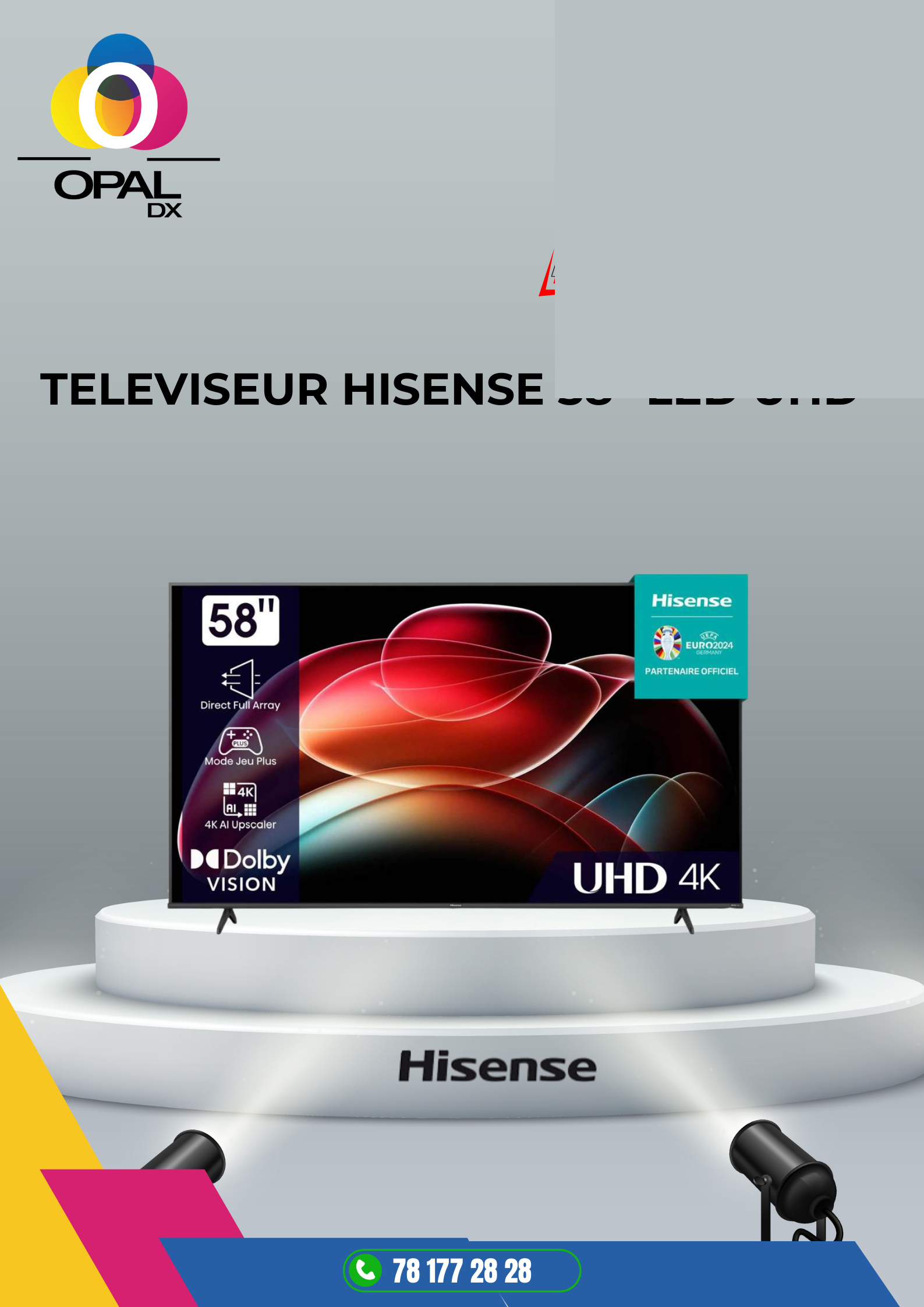 TÉLÉVISEUR HISENSE 58" LED UHD