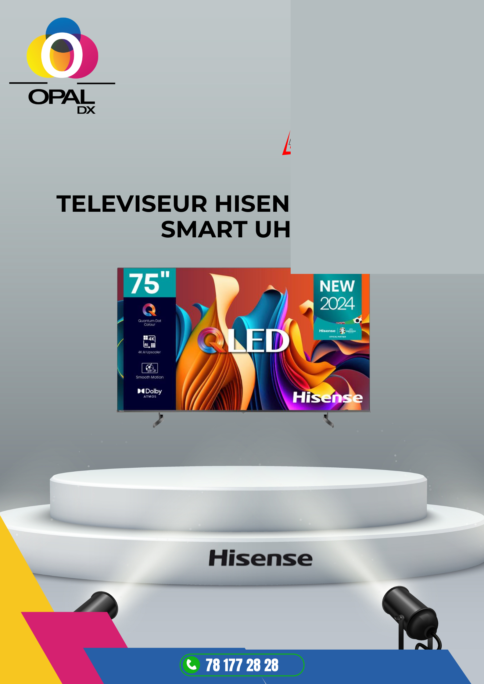 TÉLÉVISEUR HISENSE 75" LED SMART