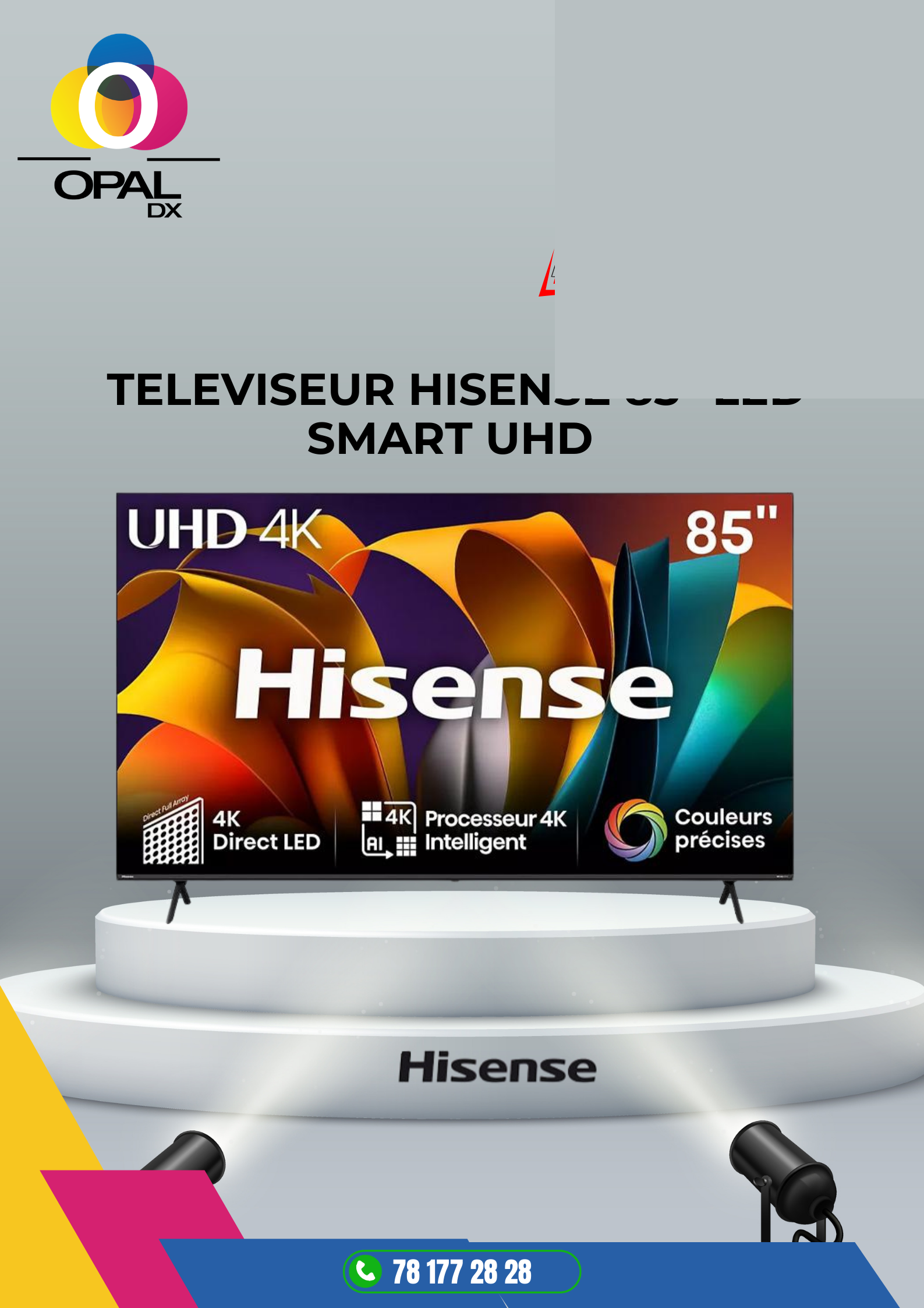 TÉLÉVISEUR HISENSE 85" LED SMART